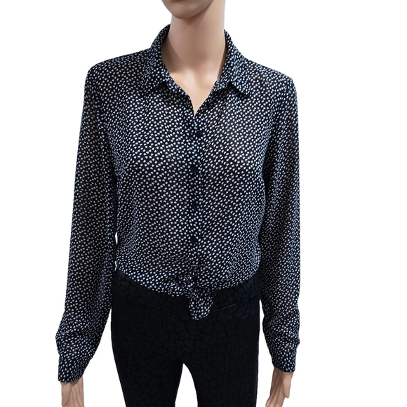 Tops - Black and White Polka Dot Blouse